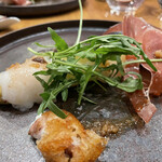 渡辺料理店 - ホワイトアスパラとイカの前菜