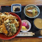 磯料理 朴亭 - さざえかき揚げ丼¥1500-