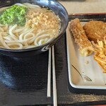 こだわり麺や - かけ中+鯛ちく天・かき揚げ・コロッケ