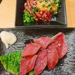焼肉孔明 - ハツ刺し＆松坂牛ユッケ✨