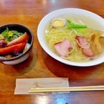 らあめん厨房 どる屋 - 冷鯛らーめん＋”あさの豚”のほっぺたごはん(2013.08)