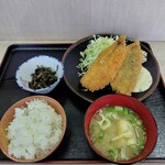 御食事処勝美 - アジフライ定食850円