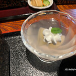 鰻のえびや - デザートは、ラ•フランスのジュレ果肉入り。