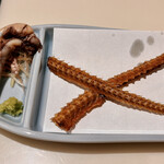 うなぎ 魚政 - 骨せんべいの肝わさ