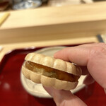 銀座 きた川 - あんぽ柿とフォアグラ、ウイスキーゼリーの最中