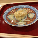 銀座 きた川 - 甘鯛松笠揚げ、甘鯛の骨出汁、黄ニラ