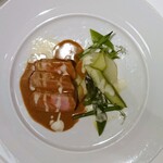 レストランMINAMI - 豚ロース肉モリーユ茸季節野菜