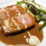 レストランMINAMI - 豚ロース肉モリーユ茸季節野菜