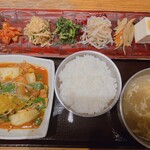 韓国鶏鍋 GOCHU - ★7.5日替わり定食　鶏の辛み焼き＋玉子スープ