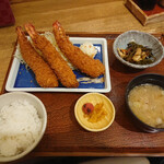 とみ家 - ジャンボ海老フライ定食(1,700円)