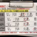 麺屋 桐龍 - トッピング用紙