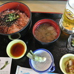 レストラン 大王 - ワサビ丼セットと生ビール