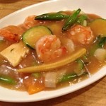 ◆海老と季節野菜の海老味噌炒め＠６５０円