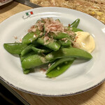 舞留土 - スナップエンドウおひたし…350円