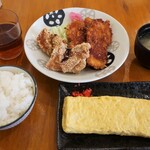 うまい定食・お弁当 みなみや - 料理写真:・「定食A 唐揚げとチキンカツ(¥1000)」