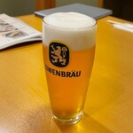 天のや - 生ビールも注ぎ方が上手くて美味しい