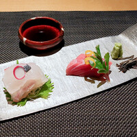 日本料理 なかのしま (リーガロイヤルホテル大阪) - 向附、お造り二種盛り