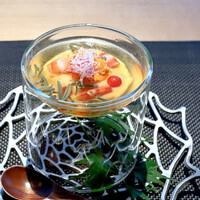 日本料理 なかのしま (リーガロイヤルホテル大阪) - 先附、生雲丹 才巻海老 見返しとうもろこし豆腐
