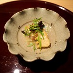 おみ乃 - 伊達鶏 もも肉 白味噌漬け 炭火焼き 銀餡がけ