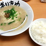 ばりきや - ランチ餃子セット_700円の博多っ子ラーメンと白めし