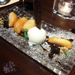 ブルーノート東京 - 桃とヨーグルトのソルベデュオ　バルサミコのレディクション　１，３５０円