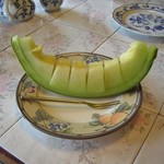 デザートにはメロンが。