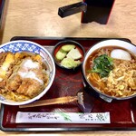 滝乃家 - 菊セット　かつ丼とたぬきそば¥1,100