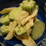 美酒肴房 松圭 - ササミと胡瓜とオクラ　柚子胡椒マヨ和え