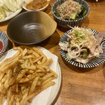 西新宿 ふじ屋 - フライドポテト　ガツポン酢　たたききゅうり