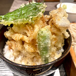 植田守貞 - 赤車海老の天丼セット1580円