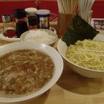 拉麺家 - 特濃魚節つけ麺\750+半ライス\100