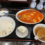 大福 - 料理写真:エビチリ定食860円