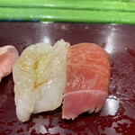大和寿司 - 京都舞鶴産の中トロと、北海道産のボタンエビ