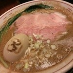 フスマにかけろ 中崎壱丁 中崎商店會1-6-18号ラーメン - 次世代魚×3担々麺+味玉(2013/8)
