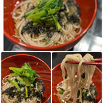 四季彩ダイニング　春 - 春ならではのご馳走…山葵の花のお浸し乗せで♡
      …実は長野帰省から戻ってくる際、
      春さんに「良かったら♪(o^^o)」とお土産でお渡ししました山葵の花をすぐに仕込んでくださって…嬉しい＆美味しい♡