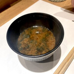 名駅 鮨 天野 - 青さ赤出汁(ご開帳)