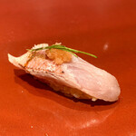 名駅 鮨 天野 - 静岡県産 キンメ握り 紅葉おろし添え