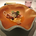 フロリレージュ - 平目のロースト　スープ仕立て　黒トリュフの香り