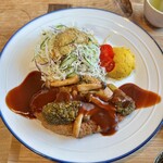 菜じゃ - スペシャル玄米定食・ハンバーグ(\1,200)　ハンバーグ