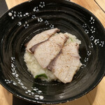 レストランRyu - 御糸米と命のブイヨンのリゾット
      　桜ぶりと葱油