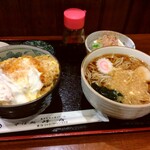 峰舟 - カツ丼と温蕎麦セット