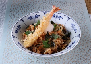 Kisshouiori - 桜海老のおろし天バラぶっかけ蕎麦1280円（冷蕎麦）