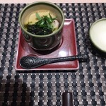 大宮 すし由 - あおさの茶碗蒸しでーす。