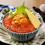 Sea urchin salmon roe bowl