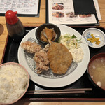 Takeya Shokudou - 若鶏のから揚げ&アジフライ定食