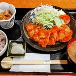 茶寮 ふ川 - 道産豚のポークチャップ膳