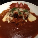 カレーハウス CoCo壱番屋 - H.25.08.06.夜 とろ〜りチーズのミートローフカツカレー+納豆+3辛=1,090円