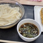 いきいきうどん - 冷やしうどん（中）＆なすの天ぷら