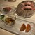 焼肉華火 - 料理写真:季節の惣菜の前菜3品 、ユッケ仕立ての刺物小鉢 、和牛のにぎり