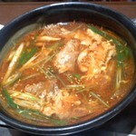 明月館 上本町本店 - 焼肉セットのスープ